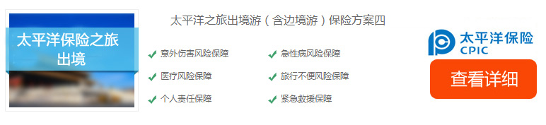 太平洋之旅出境游（含邊境游）保險方案四